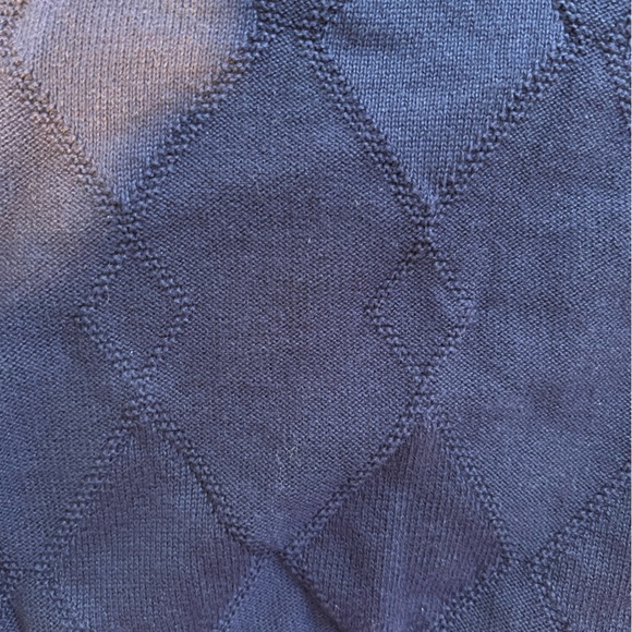 Mens Club Room Cotton Navy Blue Sweater Vest Argyle - Picture 4 of 4